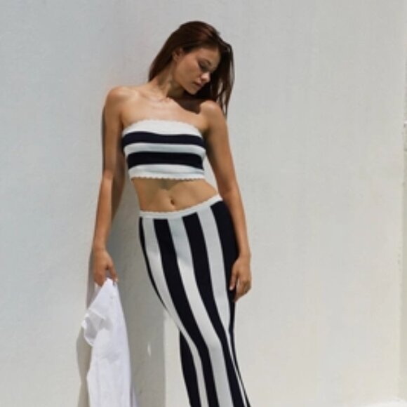 By Anthropologie The Mandy Striped Strapless Top (NEW XL) - Picture 2 of 4